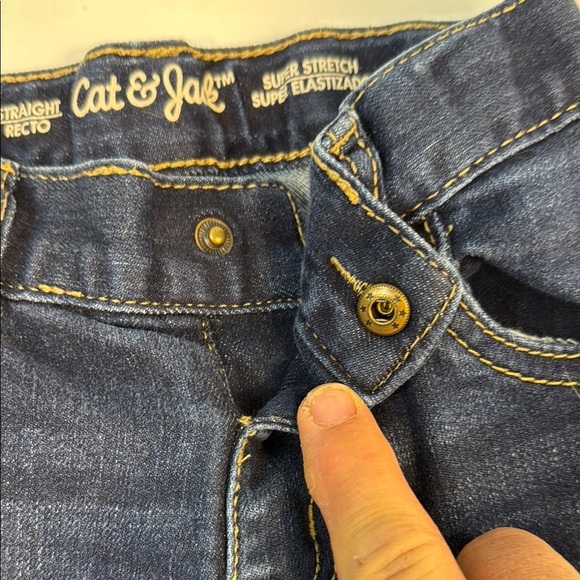 Cat & Jack Kids' Blue Jeans, super stretch, 4T, straight leg, adjustable waist - Picture 3 of 6